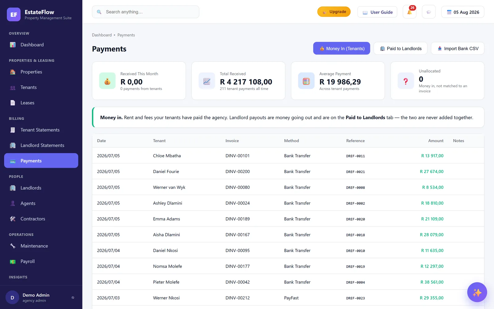 EstateFlow payments