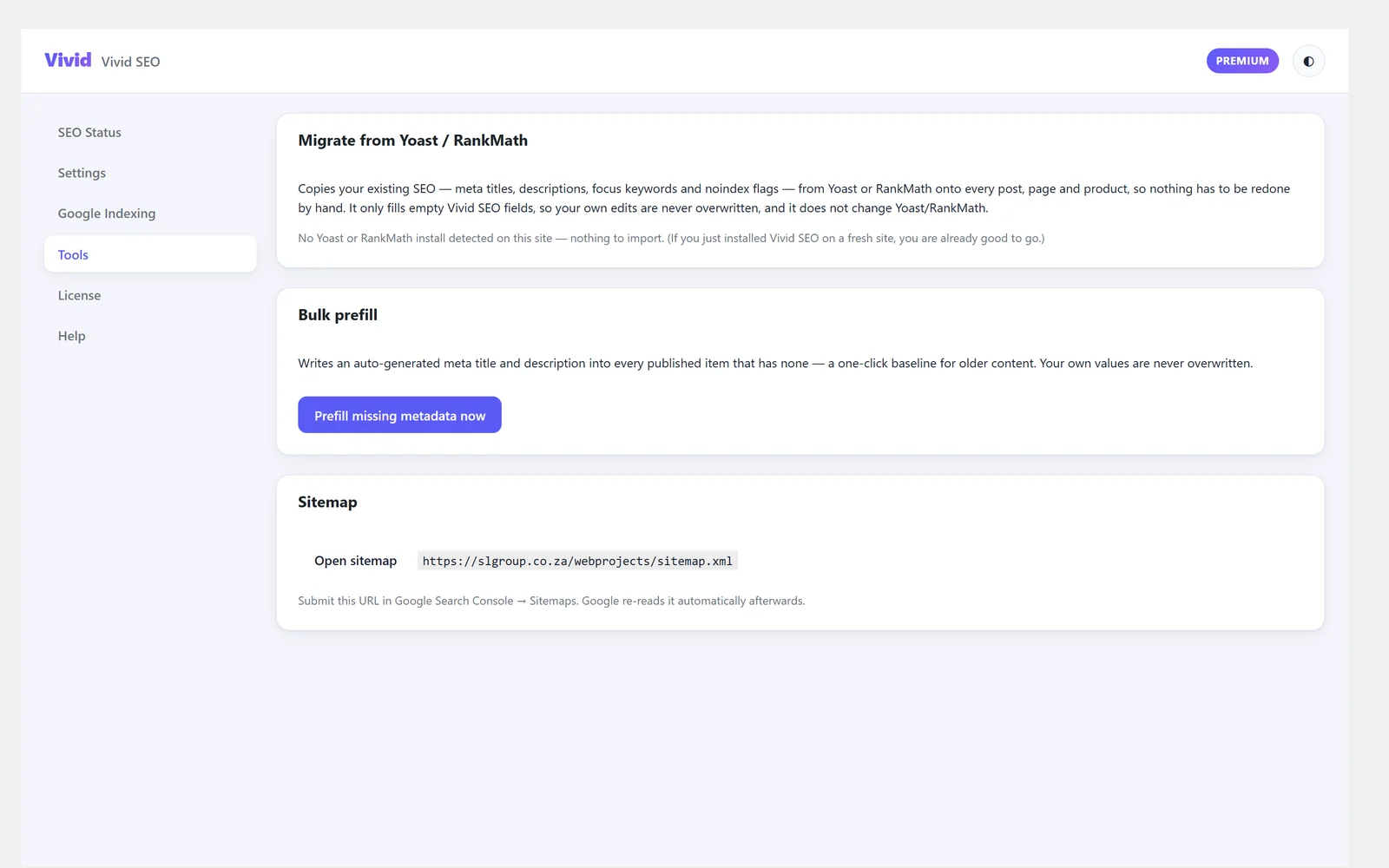 Vivid SEO migration and bulk prefill tools